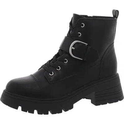 Sun + Stone Womens Zipper Manmade Ankle Boots In Black Sm