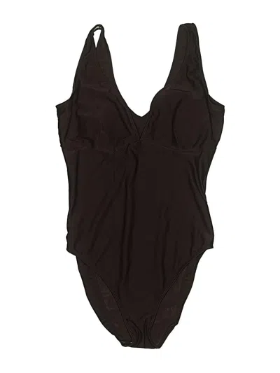 Pre-owned Sun Streak By Newport News One Piece Swimsuit In Black