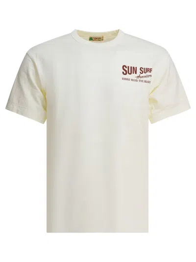 SUN SURF SUN SURF BEIGE COTTON T-SHIRT
