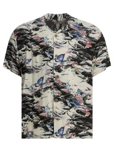 Sun Surf "butterfly Splash" Casual Shirt In Multi