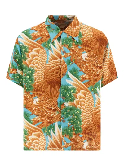 SUN SURF EAGLE-PRINT SHIRT