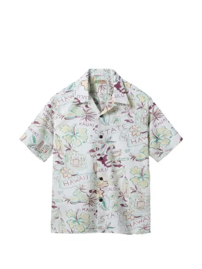 Sun Surf Graphic-print Short-sleeve Shirt In White