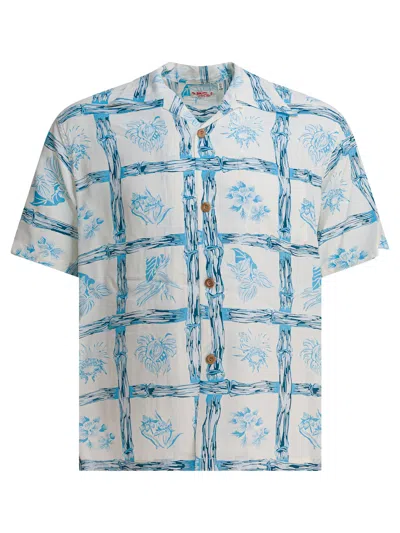 Sun Surf Island Plants Shirts Light Blue