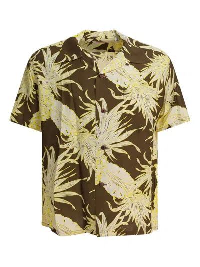 SUN SURF PINEAPPLE-PRINT SHORT-SLEEVE SHIRT