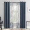 Sun Zero Arbor Print Grommet Top Blackout Set Of 4 Curtain Panel In Blue