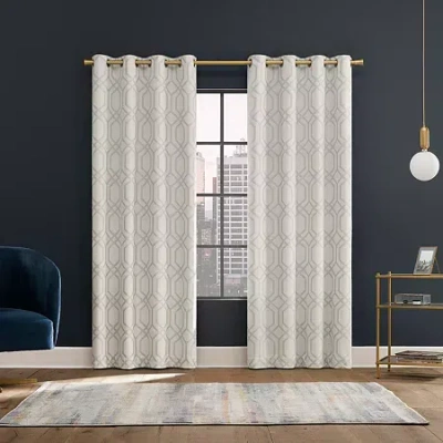 Sun Zero Atmosphere Davenport Grommet Top 100% Blackout Single Curtain Panel In Gray