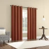 Sun Zero Atmosphere Grommet Top 100% Blackout Single Curtain Panel In Brown