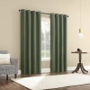 Sun Zero Atmosphere Grommet Top 100% Blackout Single Curtain Panel In Green