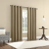 Sun Zero Atmosphere Grommet Top 100% Blackout Single Curtain Panel In Sand