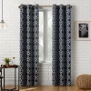 Sun Zero Barnett Trellis Grommet Top Energy Saving Blackout Single Curtain Panel In Blue