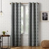 Sun Zero Barnett Trellis Grommet Top Energy Saving Blackout Single Curtain Panel In Gray