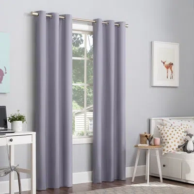 Sun Zero Bright Vibes 100% Blackout Grommet Curtain Panel In Lavender