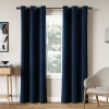 Sun Zero Cascade Grommet Top Blackout Single Curtain Panel In Blue