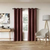 Sun Zero Cascade Grommet Top Blackout Single Curtain Panel In Red