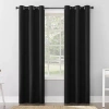 Sun Zero Cyrus Grommet Top Energy Saving 100% Blackout Single Curtain Panel In Black