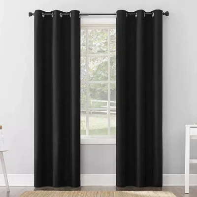 Sun Zero Cyrus Grommet Top Energy Saving 100% Blackout Single Curtain Panel