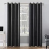 Sun Zero Duran Grommet Top Energy Saving 100% Blackout Single Curtain Panel In Black