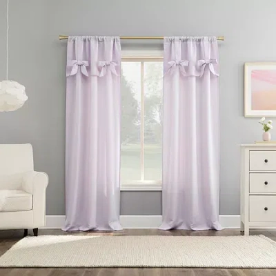 Sun Zero Emma Rod Pocket Light-filtering Single Curtain Panel In Purple