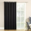 Sun Zero Emory 100"w X 84"l Energy Saving Light-filtering Grommet Top Single Patio Door Curtain In Black