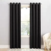 Sun Zero Emory Grommet Top Light-filtering Single Curtain Panel In Black