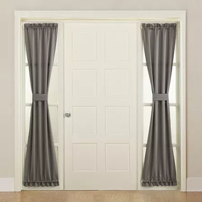 Sun Zero Emory Light-filtering Rod Pocket Single Sidelight Curtain In Gray