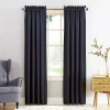 Sun Zero Emory Rod Pocket Energy Saving Light-filtering Single Curtain Panel In Blue