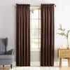Sun Zero Emory Rod Pocket Energy Saving Light-filtering Single Curtain Panel In Brown
