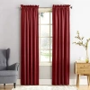Sun Zero Emory Rod Pocket Energy Saving Light-filtering Single Curtain Panel In Red