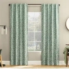Sun Zero Estelle Foliage Woven Back Tab Light-filtering Set Of 2 Curtain Panel In Green