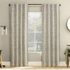 Sun Zero Estelle Foliage Woven Back Tab Light-filtering Set Of 2 Curtain Panel In Sand