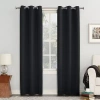 Sun Zero Evan Grommet Top Energy Saving Blackout Single Curtain Panel In Black