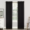 Sun Zero Evan Rod Pocket Energy Saving Blackout Single Curtain Panel In Black