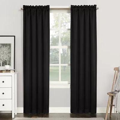 Sun Zero Evan Rod Pocket Energy Saving Blackout Single Curtain Panel