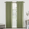 Sun Zero Evan Rod Pocket Energy Saving Blackout Single Curtain Panel In Green