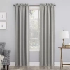 Sun Zero Evan Rod Pocket Energy Saving Blackout Single Curtain Panel In Silver