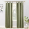 Sun Zero Evan Tab Top Energy Saving Blackout Single Curtain Panel In Green
