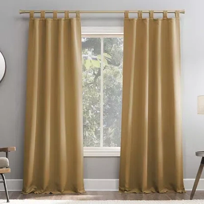 Sun Zero Evan Tab Top Energy Saving Blackout Single Curtain Panel In Yellow