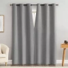 Sun Zero Glynn Magnetic Closure Grommet Top 100% Blackout Set Of 2 Curtain Panel In Gray