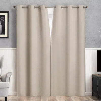 Sun Zero Glynn Magnetic Closure Grommet Top 100% Blackout Set Of 2 Curtain Panel In Sand