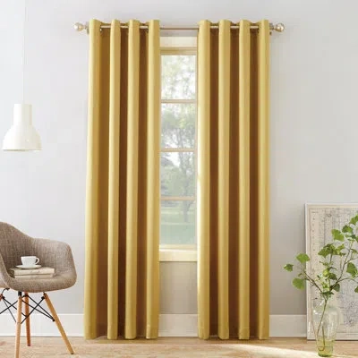 Sun Zero Gramercy Thermal Energy Saving Grommet Curtain Panel Pair In Yellow