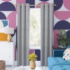 Sun Zero Harper Grommet Top Energy Saving 100% Blackout Single Curtain Panel In Gray