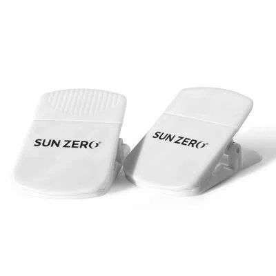 Sun Zero Lights Out Blackout Curtain Clips (set Of 2) In Plastic;white