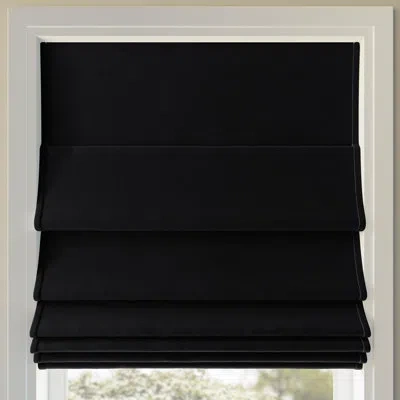 Sun Zero Morin Velvet 100% Blackout Cordless Roman Shade
