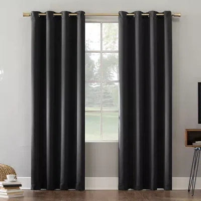 Sun Zero Oslo Grommet Top Energy Saving 100% Blackout Single Curtain Panel