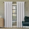 Sun Zero Oslo Rod Pocket Energy Saving 100% Blackout Single Curtain Panel In White