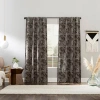 Sun Zero Pedra Back Tab 100% Blackout Single Curtain Panel In Brown