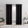 Sun Zero Percy Solid Grommet Top Energy Saving 100% Blackout Single Curtain Panel In Black