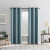 Sun Zero Percy Solid Grommet Top Energy Saving 100% Blackout Single Curtain Panel In Blue