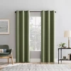 Sun Zero Percy Solid Grommet Top Energy Saving 100% Blackout Single Curtain Panel In Green