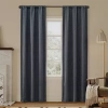 Sun Zero Presley Herringbone Magnetic Rod Pocket Light-filtering Set Of 2 Curtain Panel In Blue